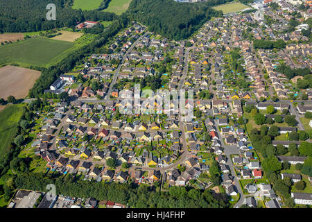 Bergkamen Schlägelstraße insediamento, miniera dei lavoratori per insediamento Werne I / II, miniera di insediamento dei minatori, colliery case Foto Stock