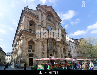 Bamberg: chiesa di San Martino a Grüner Markt, Oberfranken, Alta Franconia, Baviera, Baviera, Germania Foto Stock