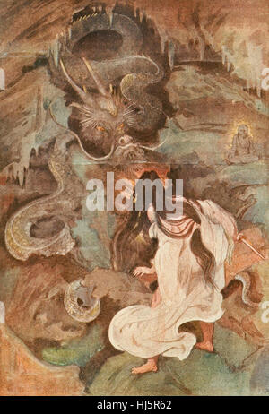 Tokoyo e il Serpente Marino, mitologia giapponese Foto Stock