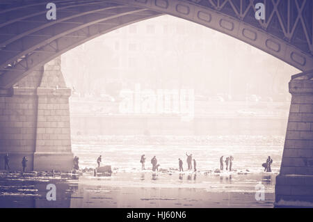 Lo smog si stabilirono su Budapest il 21 gennaio, 2017, Budapest, Ungheria Foto Stock