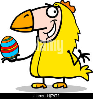 Pasqua, illustrazione, costume, bunny, coniglietti, pulcino, uova di Pasqua, cartoni animati Foto Stock