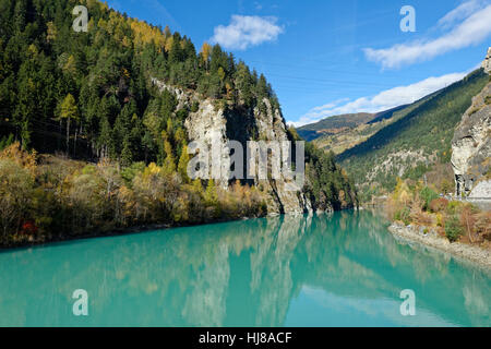 Alto Inn Valley, Oberinntal vicino Prutz, Tirolo, Austria Foto Stock