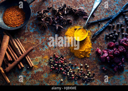 La disposizione delle spezie Foto Stock