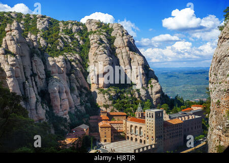 Abbazia benedettina di Santa Maria de Montserrat, Catalogna, Spagna Foto Stock