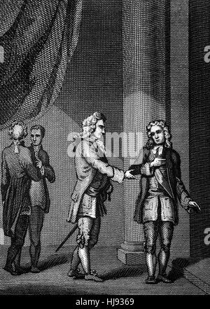 Giacomo II e VII (1633 - 1701) era il re dell'Inghilterra e l'ultimo Cattolica Romana monarca dell Inghilterra, in Scozia e in Irlanda. Egli fu deposto nella Gloriosa Rivoluzione del 1688 e lui e sua moglie e figlio viveva in esilio in Francia come ospiti di Luigi XIV. Foto Stock
