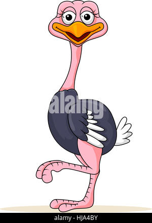 Animali, uccelli, selvatici, baby, struzzo, cartoon, ridere, risate, ridere, twit, Foto Stock