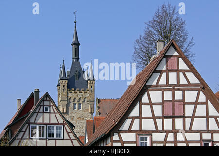 Torre, frame-lavoro, Pfalz, emblema, torre, protezione degli edifici storici e Foto Stock