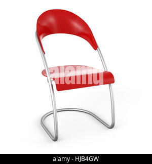 3D sedia contro uno sfondo bianco - rosso Foto Stock