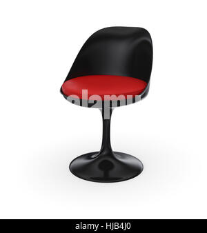 Design retrò chair - nero e rosso Foto Stock