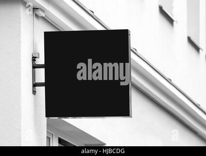 Vuoto nero outdoor insegne mock up per aggiungere il logo della società Foto Stock