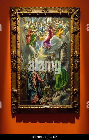 Roma, Italia. 23 gen 2017. 'L'Annunciazione di El Greco' anteprima della fiera presso i Musei Capitolini di Roma, Italia. La mostra si apre al pubblico il 24 gennaio e fino al 17 aprile 2017. Doménikos Theotokópoulos (nato 1541 - morì il 7 aprile 1614), più comunemente noto come El Greco, è stato un pittore, scultore e architetto del Rinascimento spagnolo. Credito: Giuseppe Ciccia/Pacific Press/Alamy Live News Foto Stock