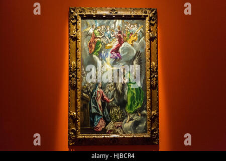 Roma, Italia. 23 gen 2017. 'L'Annunciazione di El Greco' anteprima della fiera presso i Musei Capitolini di Roma, Italia. La mostra si apre al pubblico il 24 gennaio e fino al 17 aprile 2017. Doménikos Theotokópoulos (nato 1541 - morì il 7 aprile 1614), più comunemente noto come El Greco, è stato un pittore, scultore e architetto del Rinascimento spagnolo. Credito: Giuseppe Ciccia/Pacific Press/Alamy Live News Foto Stock