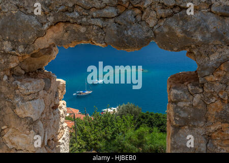 Vew dal castello di Kalekoy, Antalya, Turchia Foto Stock