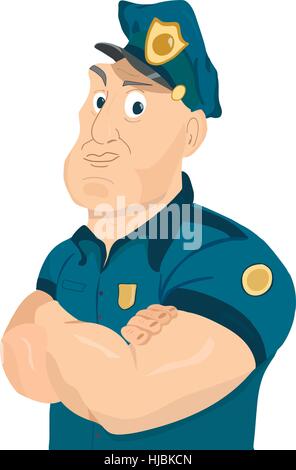 Illustrazione di un cartoon carino poliziotto Illustrazione Vettoriale