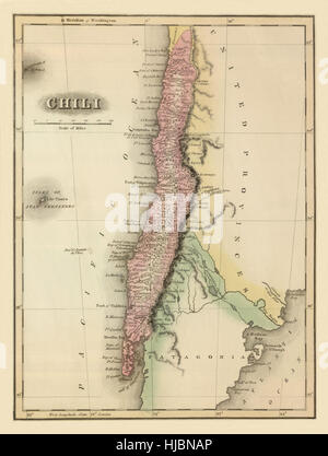 Mappa di Cile 1817 Foto Stock