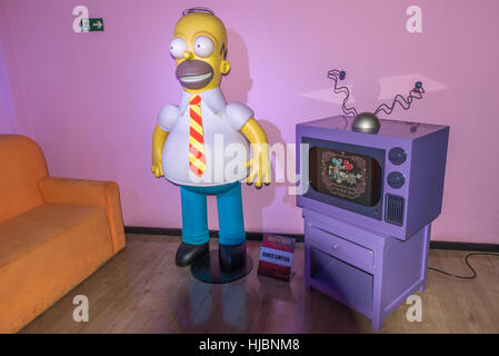 Foz do Iguazu, Brasile - 10 luglio 2016: Homer Simpson cera figura al museo delle cere in Foz do Iguacu, Brasile Foto Stock