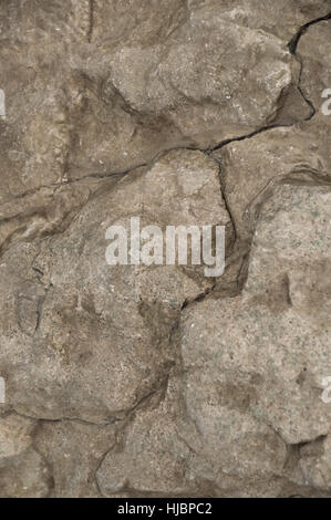 Questo calcare umido rock presenta interessanti crepe e sembra grande con il colore o il bianco e nero. Foto Stock