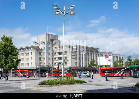 Il punto centrale e Pearl Assurance edifici, Royal Parade, Plymouth Devon, Inghilterra, Regno Unito Foto Stock