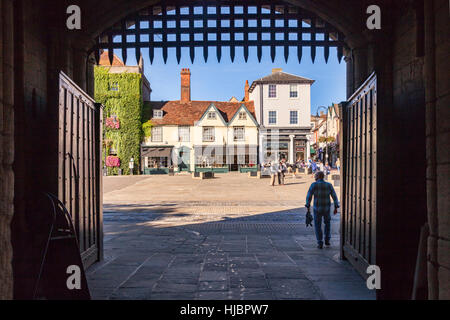 Bury St Edmunds town centre, Suffolk, Inghilterra, Regno Unito Foto Stock