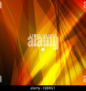 Luminose colorate a strisce moderno abstract vettore di fondo. Giallo Rosso fuoco fiamme onde strisce linee per il banner, brochure, il sito web e il flyer design. Illustrazione Vettoriale