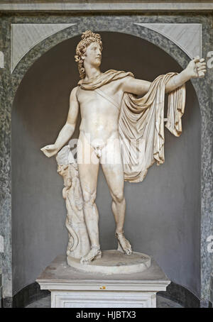 Arte sculture esposte nel Museo del Vaticano: Statua di Apollo del Belvedere Foto Stock