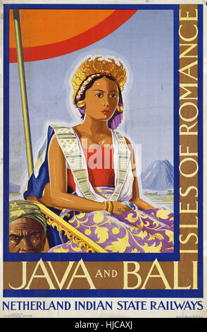 Java e Bali. Isole di romanticismo - Vintage travel poster 1920s-1940s Foto Stock