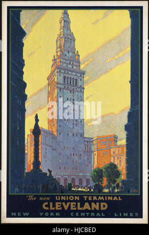 Il nuovo raccordo terminale. Cleveland - Vintage travel poster 1920s-1940s Foto Stock