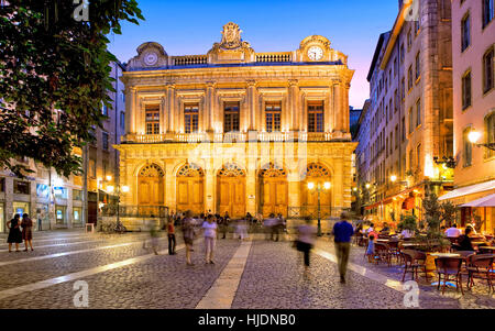 La place du cambiamento nella vecchia Lione Foto Stock