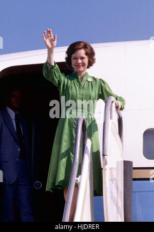 Prima Signora Rosalynn Carter lasciando in una missione a Sud America Foto Stock