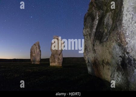 Gli anelli di Avebury, stella fotografia, Wiltshire, Inghilterra, Regno Unito Foto Stock