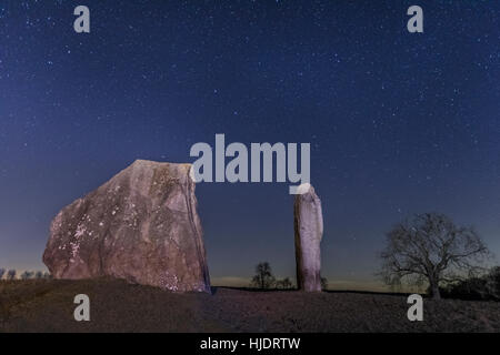 Gli anelli di Avebury, stella fotografia, Wiltshire, Inghilterra, Regno Unito Foto Stock