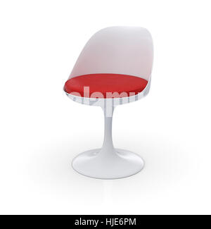 Design retrò chair - rosso bianco Foto Stock