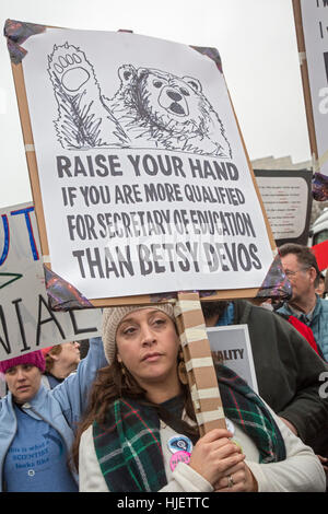 Washington, DC - Le donne del marzo su Washington aveva protestato per l inaugurazione del presidente Donald Trump. Foto Stock
