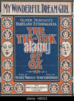 "L'uomo Tik-Tok of Oz' 1913 Foglio musicale coperchio di musica Foto Stock