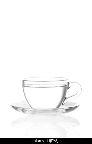 Tazza di acqua calda isolati su sfondo bianco Foto Stock