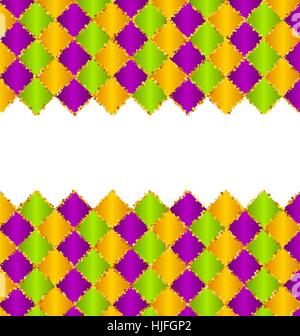 Configurazione astratta per il Mardi Gras wirh Verde, Viola, colori di giallo Illustrazione Vettoriale