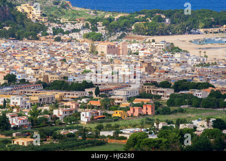 Veduta di San Vito Lo Capo, Sicilia, Italia Foto Stock