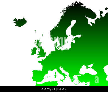 Mappa dettagliata di Europa Foto Stock