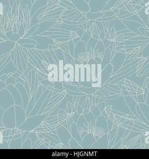 Fiori di loto nel modello senza giunture Illustrazione Vettoriale