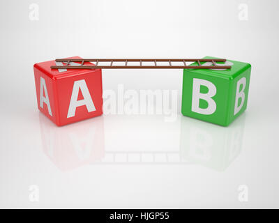Bridge, lettere, dadi, Lettera, multicolore, alfabeto, multicolore, scaletta, Foto Stock