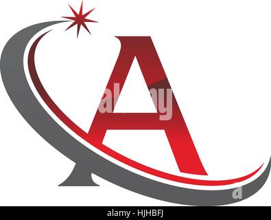 Star Swoosh Lettera A Illustrazione Vettoriale