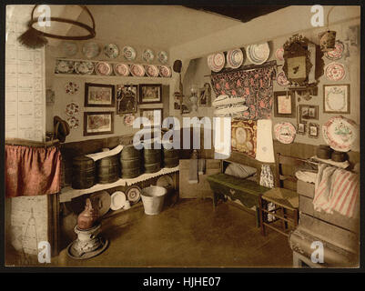 Una casa, interno, Marken Isola, Holland - Photochrom XIX SECOLO Foto Stock