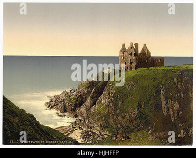 Il castello di Dunsky, Pitlochrie (ossia Portpatrick), Scozia - Photochrom XIX SECOLO Foto Stock