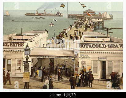 Il molo, Clacton-on-Sea, Inghilterra - Photochrom XIX SECOLO Foto Stock