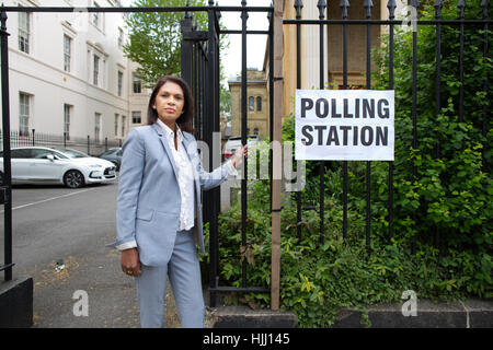 Gina Miller, la donna dietro il punto di riferimento Articolo 50 causa legale per ottenere che il Parlamento voti sul processo Brexit, London, Regno Unito Foto Stock