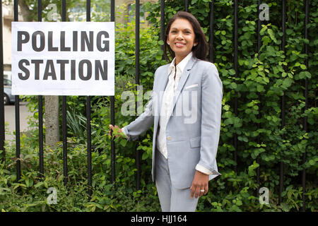 Gina Miller, la donna dietro il punto di riferimento Articolo 50 causa legale per ottenere che il Parlamento voti sul processo Brexit, London, Regno Unito Foto Stock