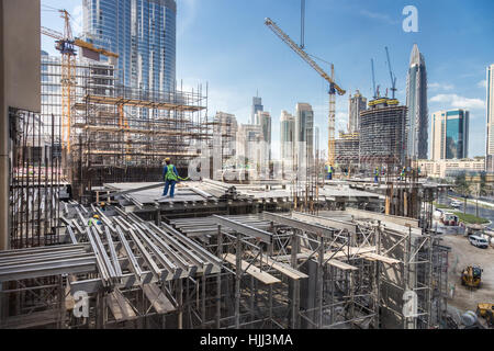 Edificio moderno constraction sito funziona. Foto Stock