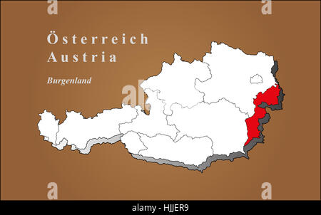 Gli austriaci, Europa, Unione europea, Burgenland, geografia e cartografia, Atlas, Foto Stock
