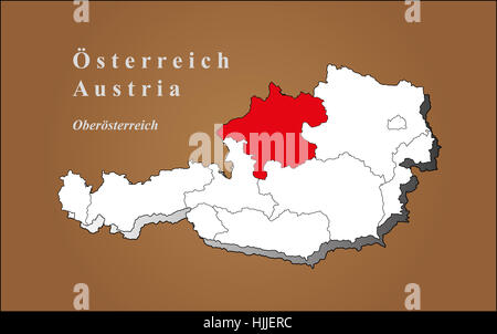 Austria superiore evidenziato Foto Stock
