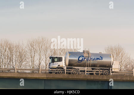 Graham caseificio familiare tanker - Scozia, Regno Unito Foto Stock